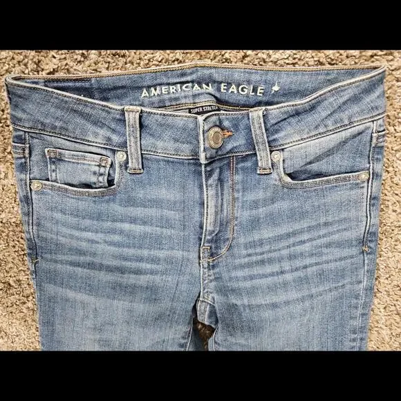 American Eagle Jeans Womens Size 0 Regular Super Stretch - Picture 2 of 9